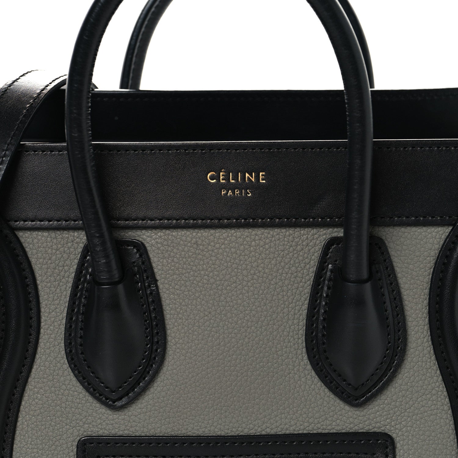 Celine Baby Grained Calfskin Nano Tri-Color Luggage Zinc Almond 8 of 12