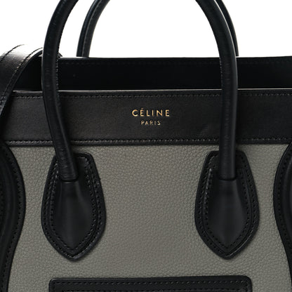 Celine Baby Grained Calfskin Nano Tri-Color Luggage Zinc Almond 8 of 12