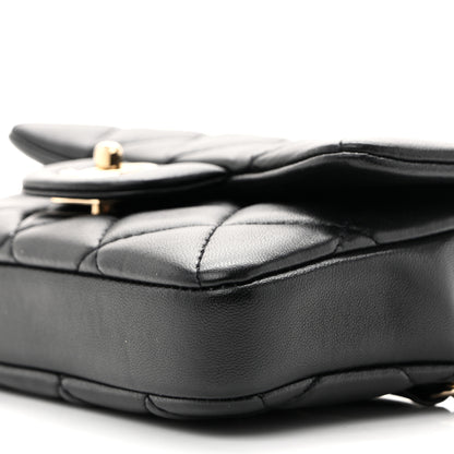Chanel Lambskin Quilted Mini My Precious Waist Bag Black 10 of 10