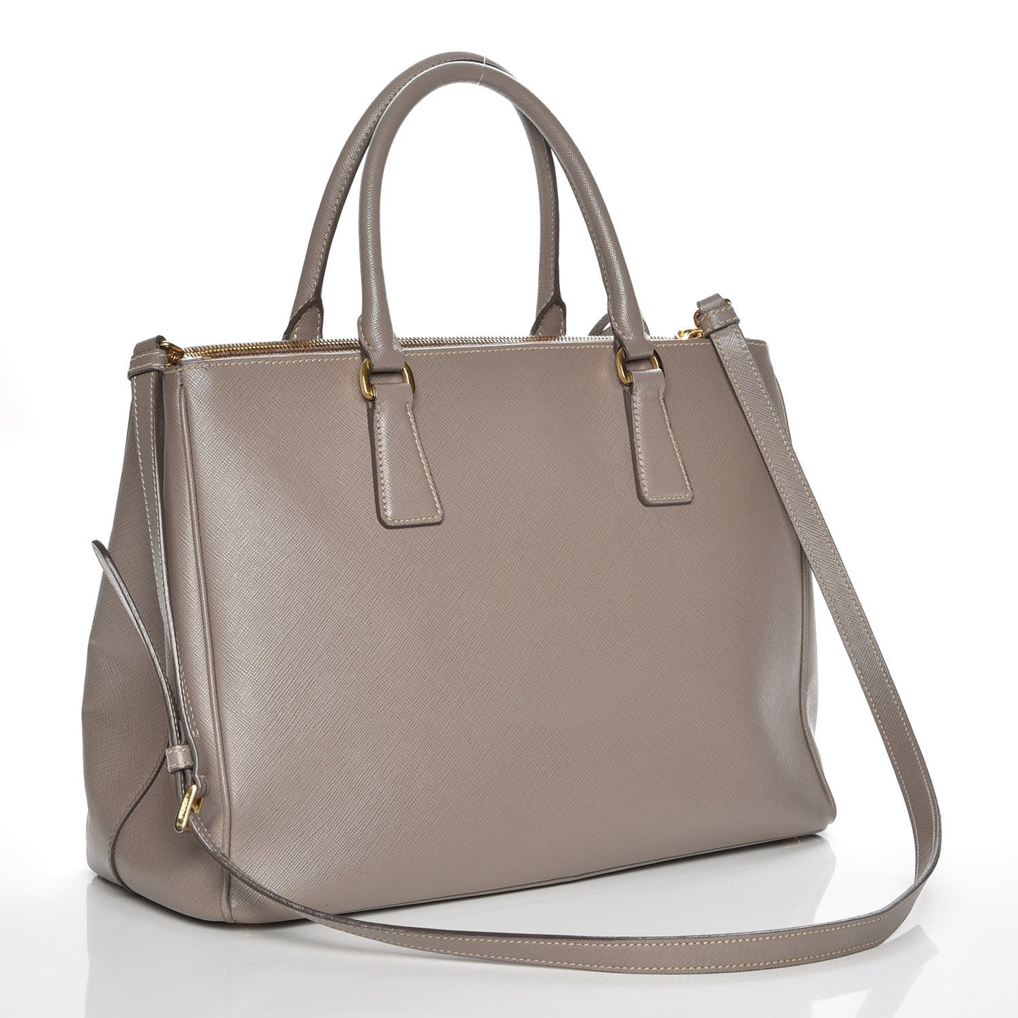 Saffiano Medium Galleria Double Zip Tote Argilla