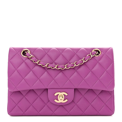 Chanel Lambskin Quilted Small Double Flap Purple 1 of 12