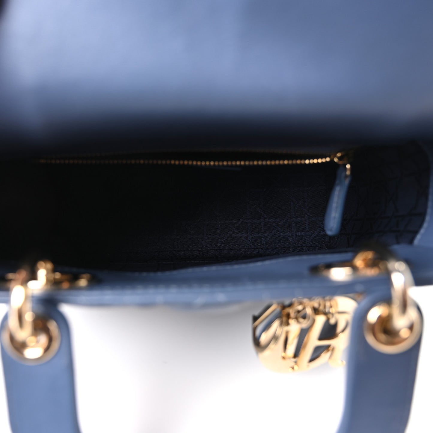 Lambskin Cannage Small My ABCDior Lady Dior Denim Blue