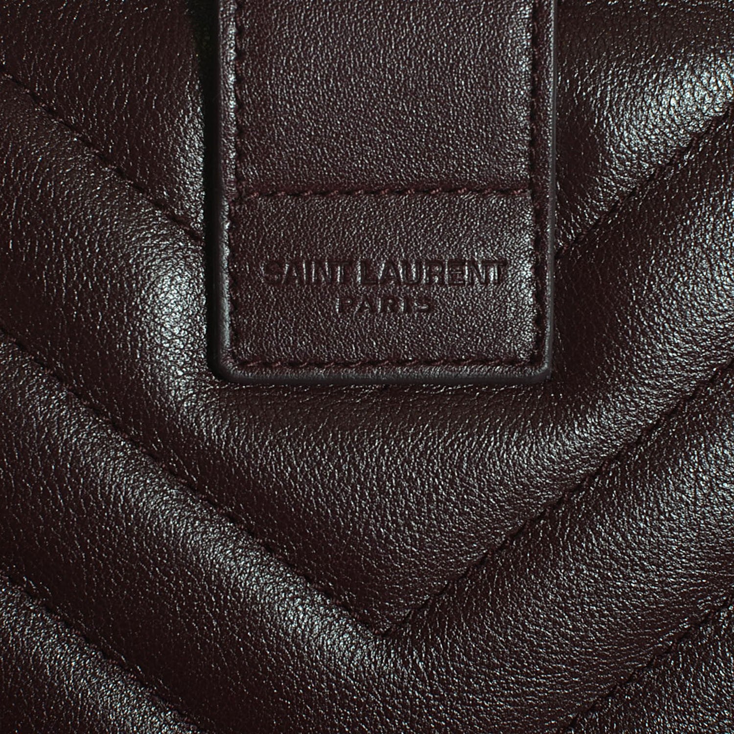 Saint Laurent Calfskin Matelassé Monogram Small Cabas Bordeaux 8 of 9