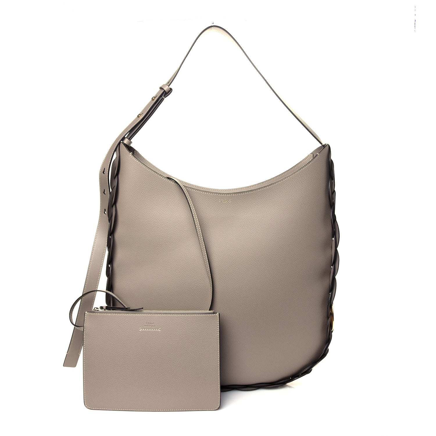 Chloe Small Grain Smooth Calfskin Large Darryl Hobo Motty Grey 2 of 8