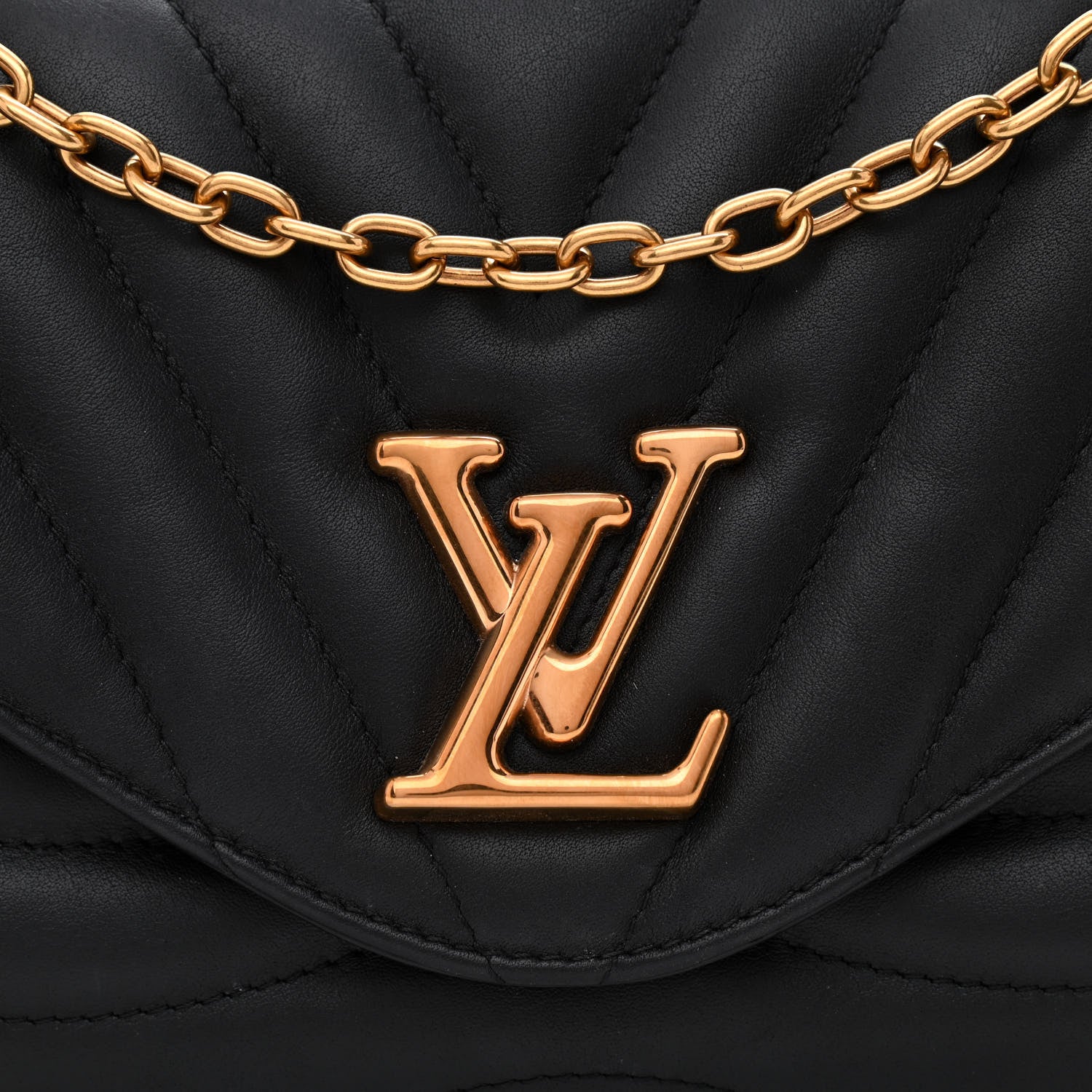Louis Vuitton Calfskin LV New Wave Chain Bag Black 7 of 12