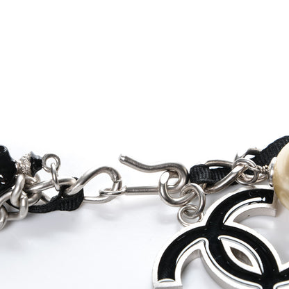 Chanel Pearl Enamel CC Chain Belt 80 Silver 5 of 5