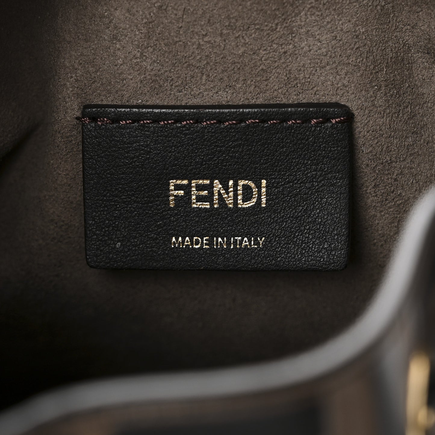 Vitello Liberty F is Fendi Bi-Color FF 1974 Embossed Mini Mon Tresor Bucket Bag Maya Black