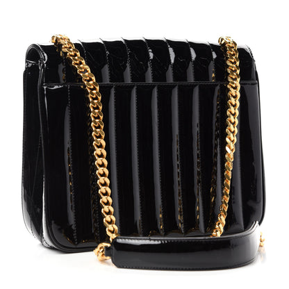 Saint Laurent Patent Matelasse Monogram Large Vicky Chain Bag Black 3 of 13