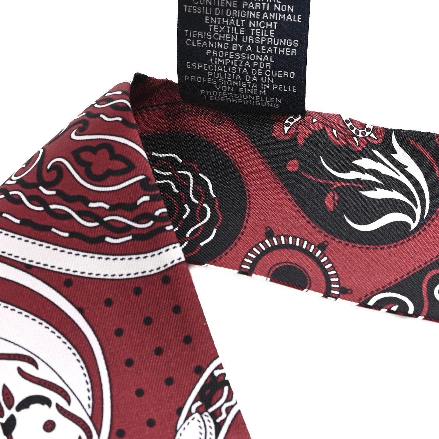 Hermes Silk Festival Des Amazones Bandana Fringed Twilly Rouge H