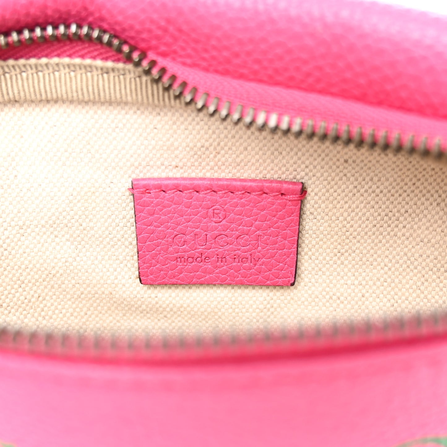 Grained Calfskin Small Logo Belt Bag Box Pink Green