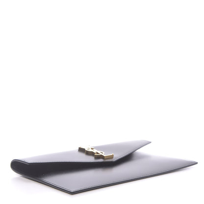 Saint Laurent Smooth Shiny Calfskin Monogram Uptown Pouch Black 4 of 7
