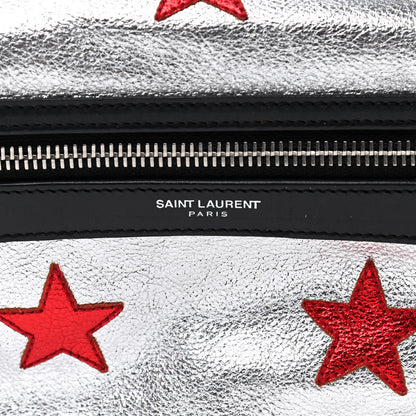 Saint Laurent Metallic Buffalo Star Hunting Backpack Silver Red 10 of 14