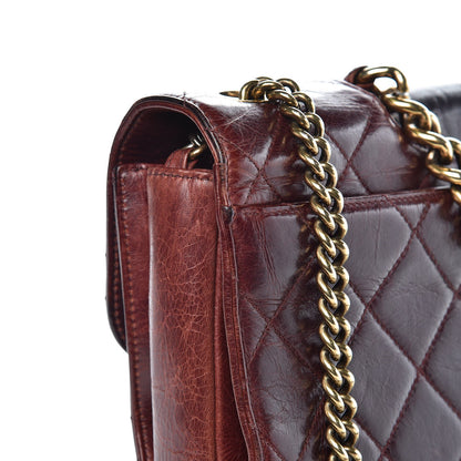 Chanel Glazed Calfskin Quilted Large Perfect Edge Flap Bordeaux 11 of 12