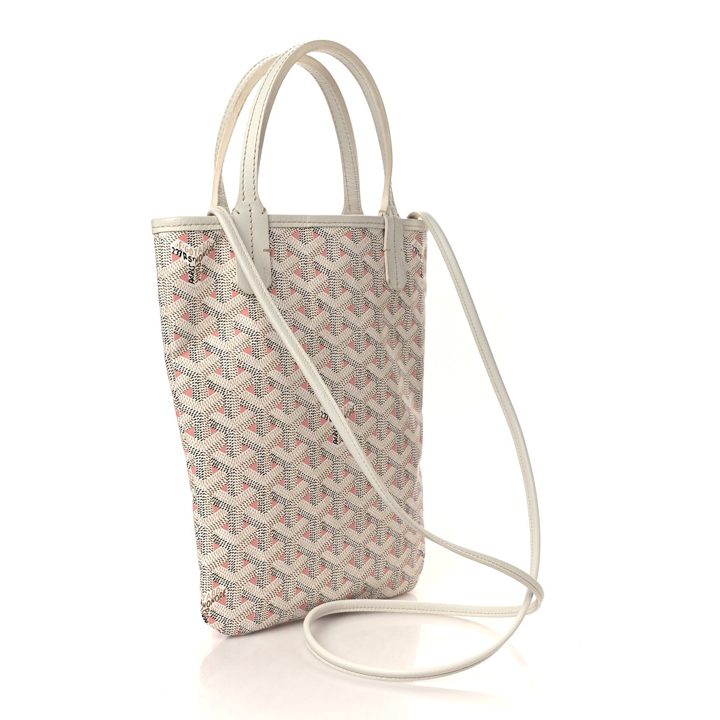 Goyardine Poitiers Claire Voie Tote White Pink