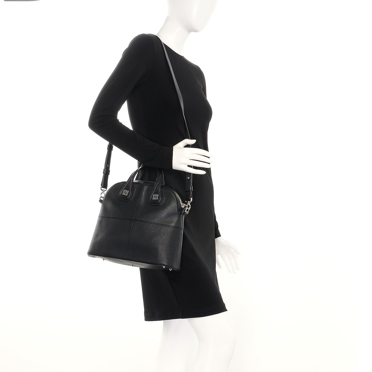 Pebbled Calfskin Medium Palma Nightingale Black
