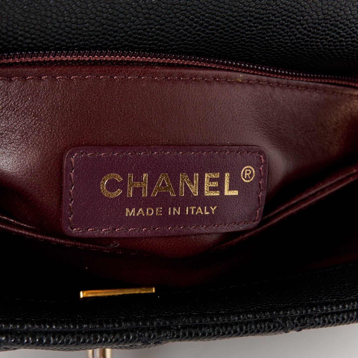 Caviar Quilted Mini Coco Handle Flap Black