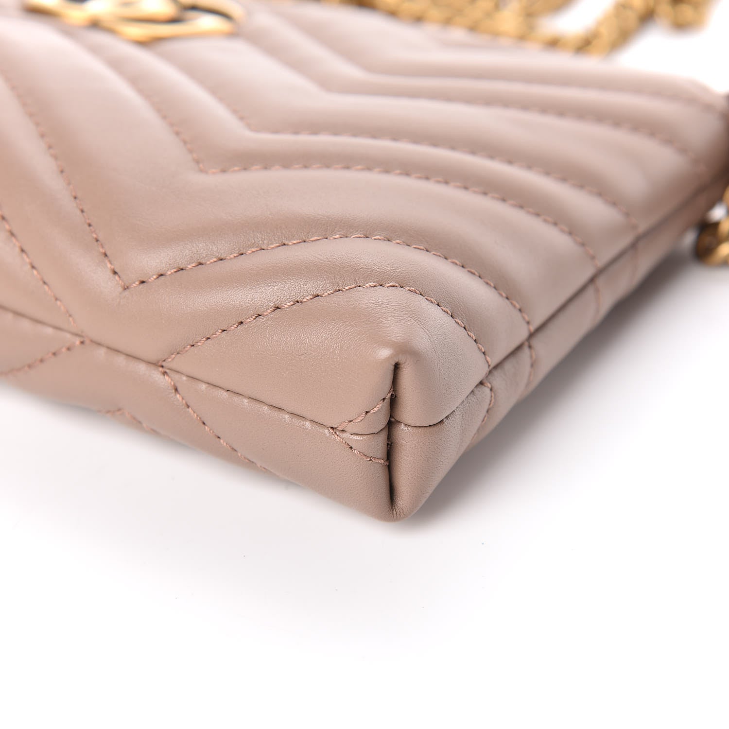 Gucci Calfskin Matelasse Mini GG Marmont Chain Bag Porcelain Rose 11 of 12