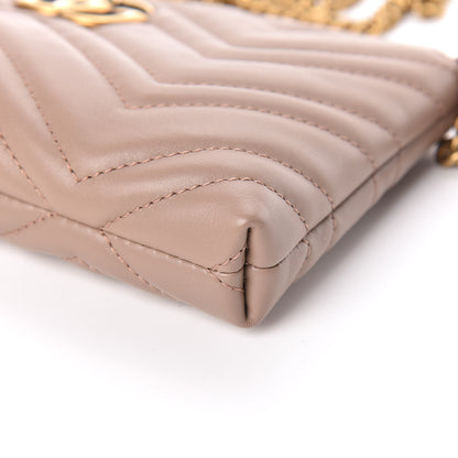 Gucci Calfskin Matelasse Mini GG Marmont Chain Bag Porcelain Rose 11 of 12