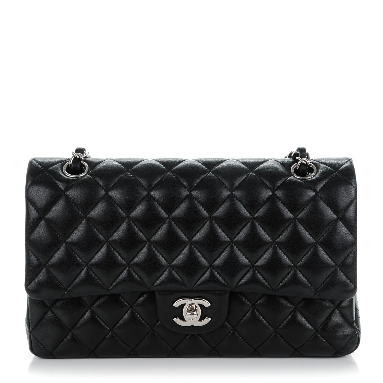Chanel Lambskin Quilted Medium Double Flap Black 1 of 10