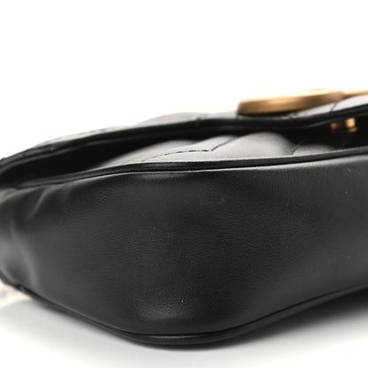 Gucci Calfskin Matelasse Super Mini GG Marmont Shoulder Bag Black 9 of 12