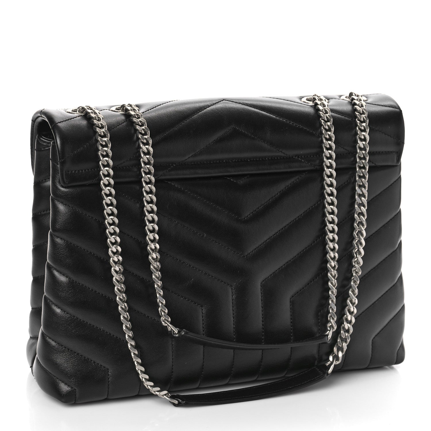 Saint Laurent Calfskin Y Quilted Monogram Medium Loulou Chain Satchel Black 3 of 8
