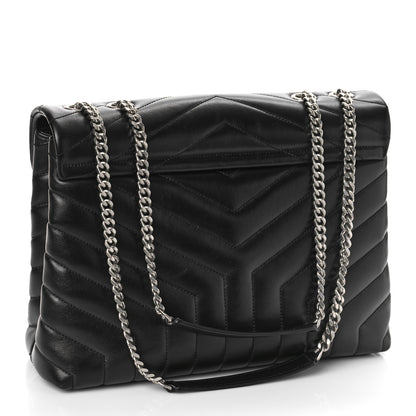 Saint Laurent Calfskin Y Quilted Monogram Medium Loulou Chain Satchel Black 3 of 8