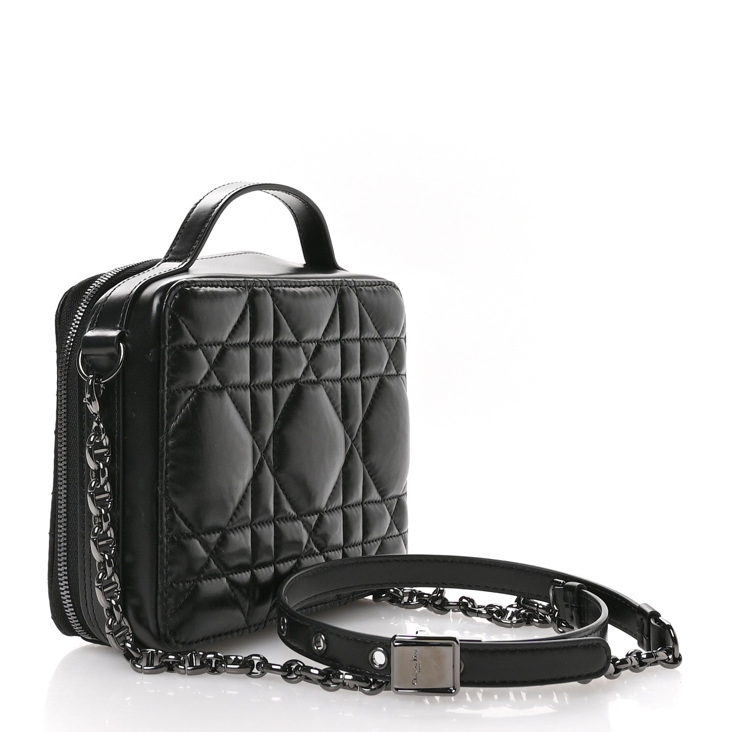Christian Dior Calfskin Macrocannage Caro Box Bag Black 3 of 10
