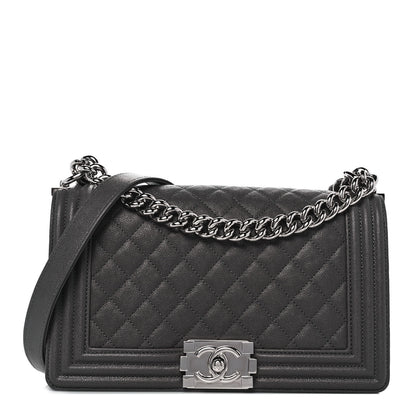 Chanel Caviar Quilted Medium Boy Flap Grey 1 of 9