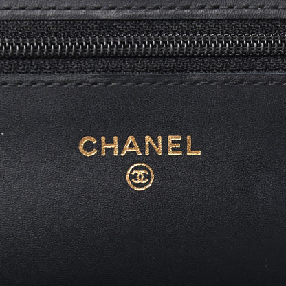 Chanel Aged Calfskin Quilted Lucky Charms Casino 2.55 Reissue Wallet On Chain WOC Black 5 of 9