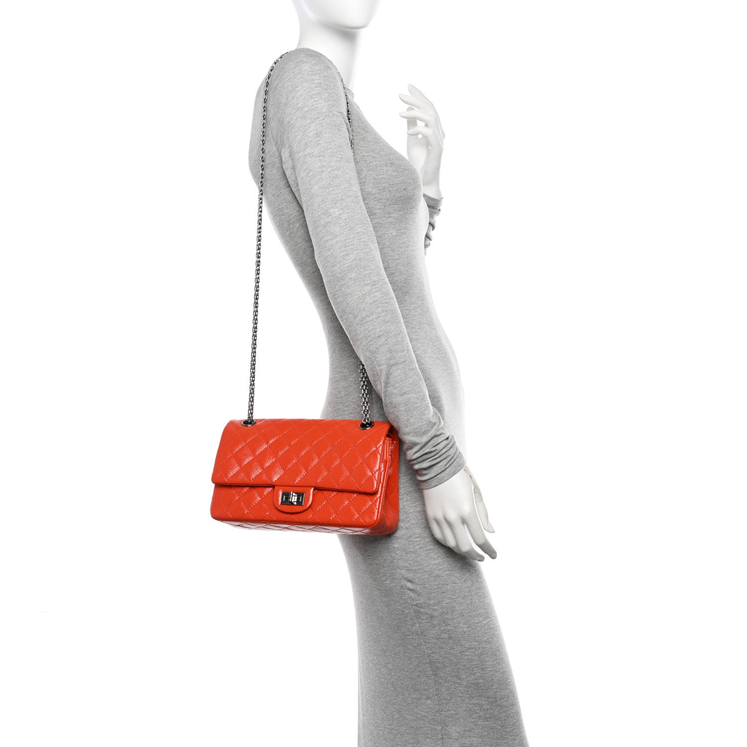 Chanel Patent Caviar Quilted 2.55 Reissue 225 Flap Orange 2 of 13