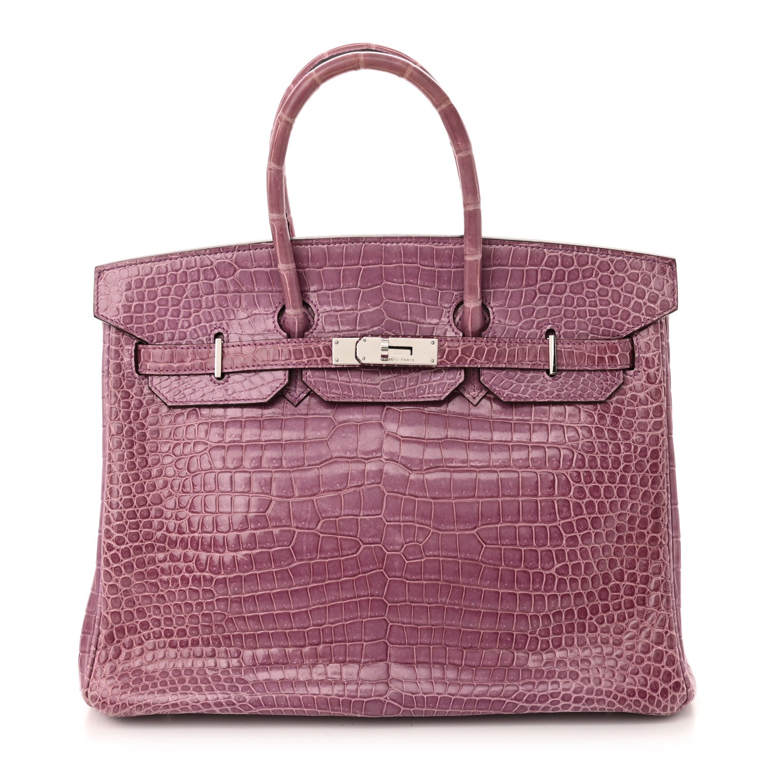 Hermes Shiny Porosus Crocodile Birkin 35 Violet 1 of 10