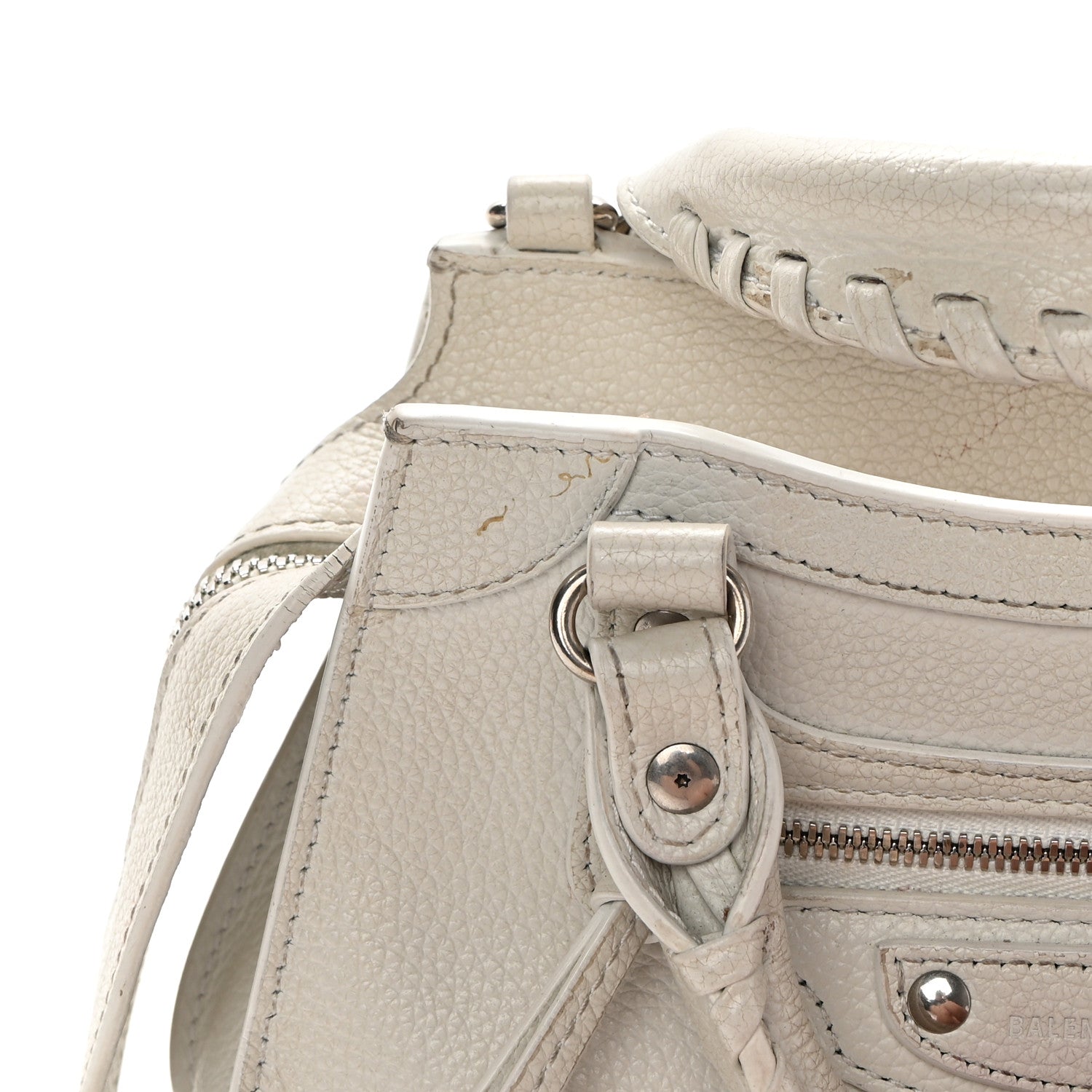 Balenciaga Grained Calfskin Neo Classic Silver Hardware Mini City White 19 of 22
