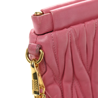 Miu Miu Nappa Matelasse Crossbody Clutch Pink 13 of 14