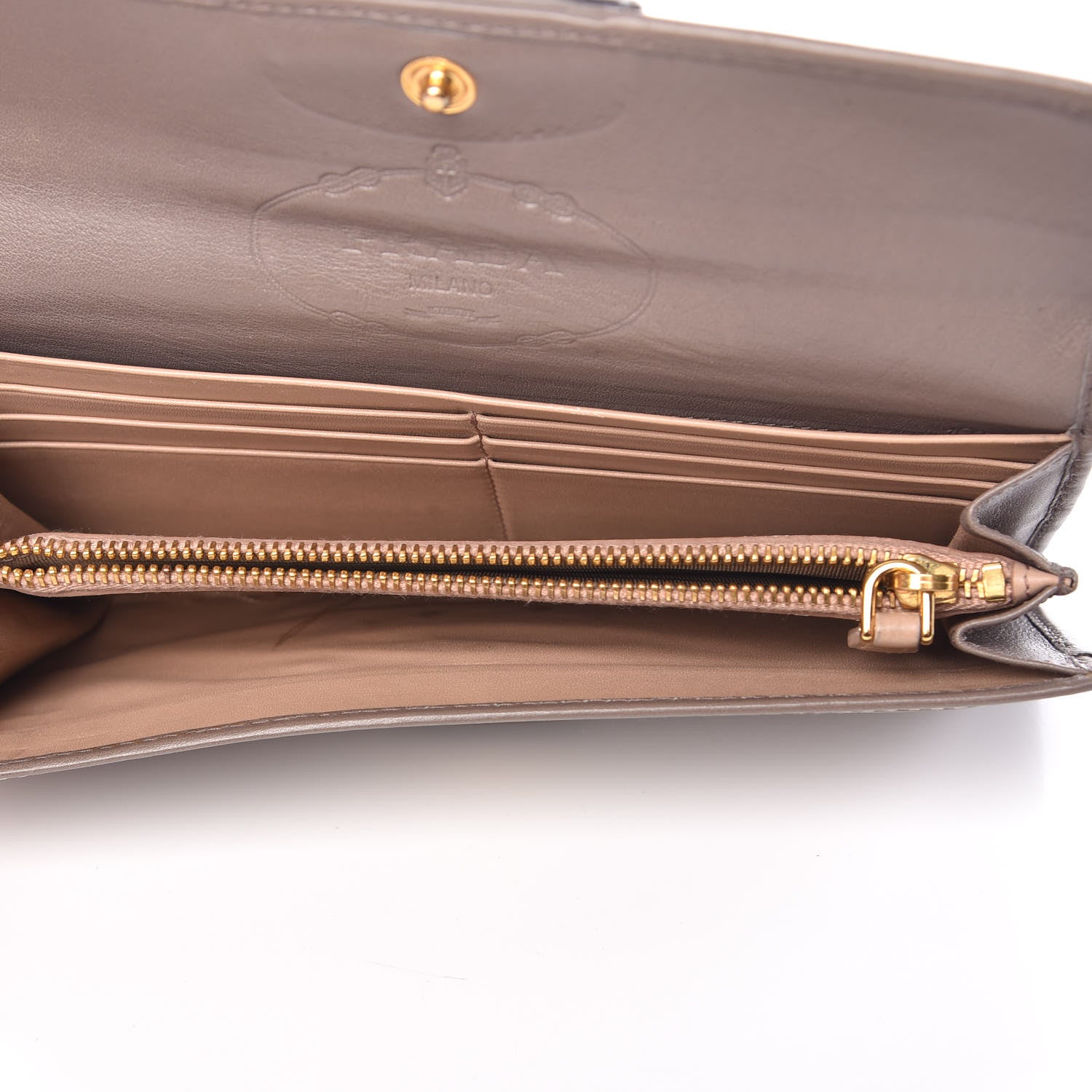 Prada City Calf Continental Flap Wallet Argilla 5 of 18