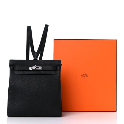 Hermes Togo Kelly Ado Backpack Black 10 of 10