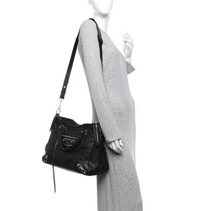 Balenciaga Chevre Gold Metallic Edge Hardware Velo Black 2 of 12