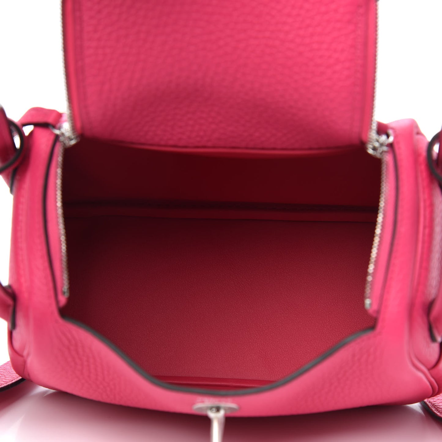 Taurillon Clemence Mini Lindy 20 Rose Shocking