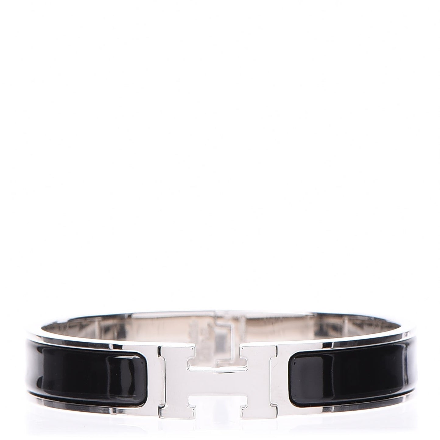 Enamel Narrow Clic Clac H Bracelet GM Black