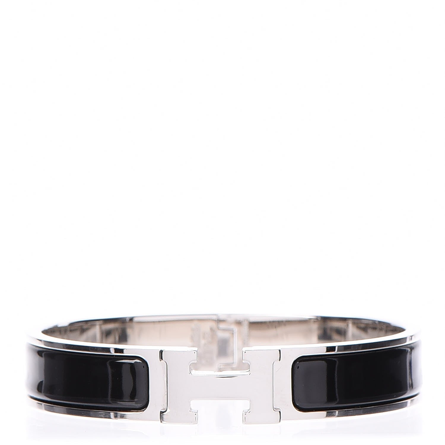 Hermes Enamel Narrow Clic Clac H Bracelet GM Black 1 of 5