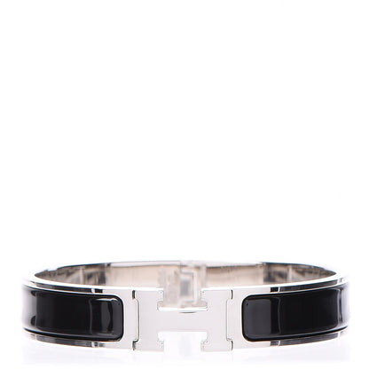 Hermes Enamel Narrow Clic Clac H Bracelet GM Black 1 of 5
