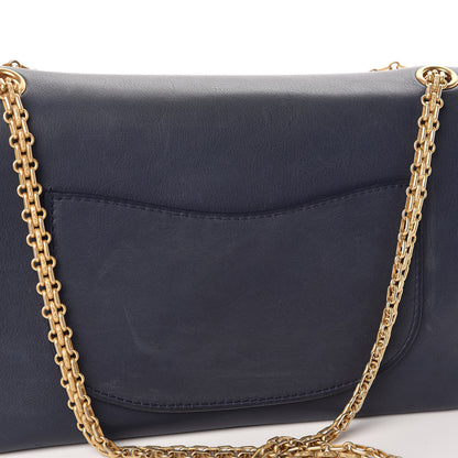 Chanel Smooth Calfskin Knit Nude 2.55 Reissue 226 Flap Navy 11 of 12