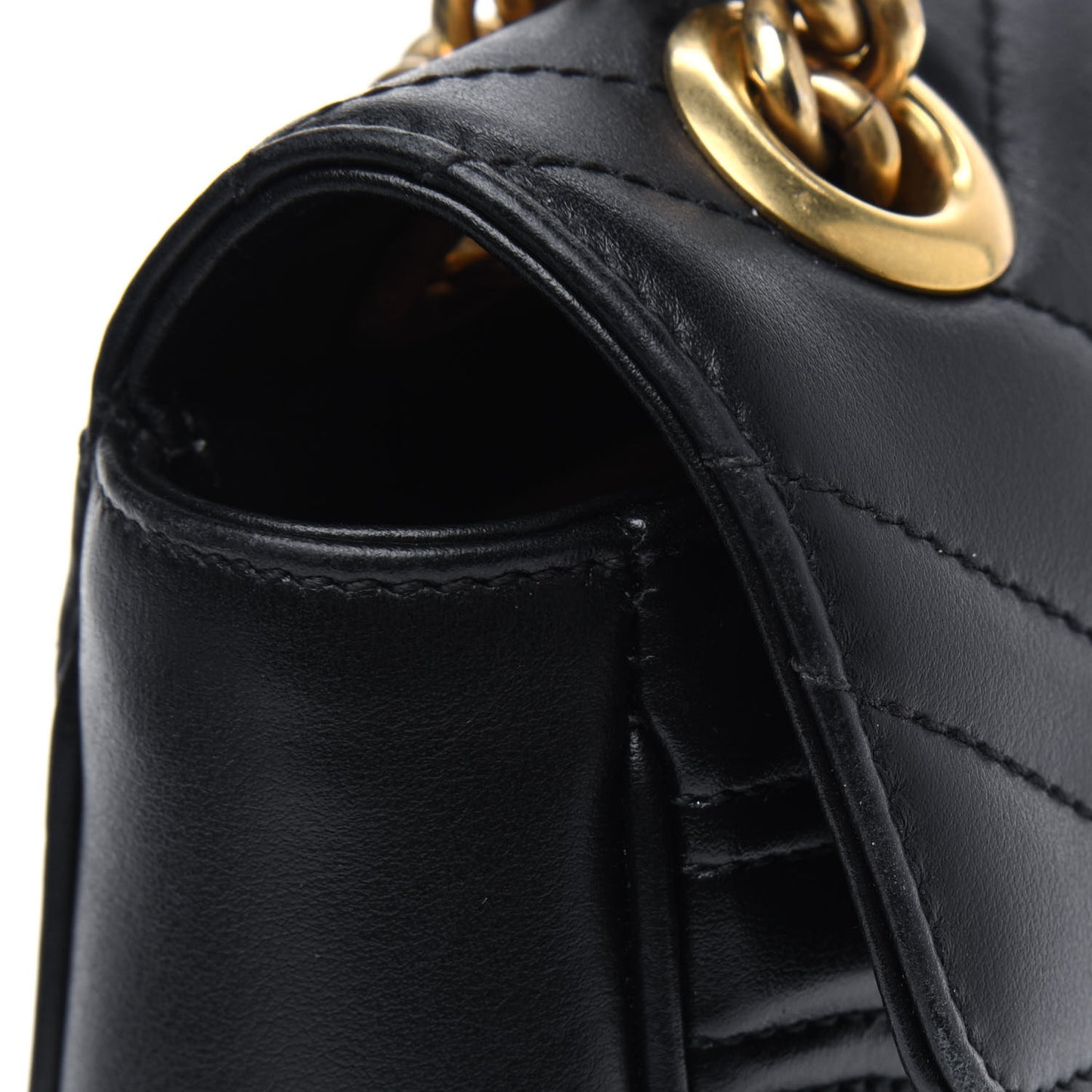 Calfskin Matelasse Mini GG Marmont Shoulder Bag Black