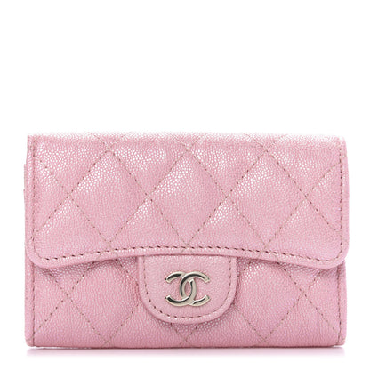 Chanel Iridescent Caviar Quilted Flap Card Holder Rose Pink 1 of 13