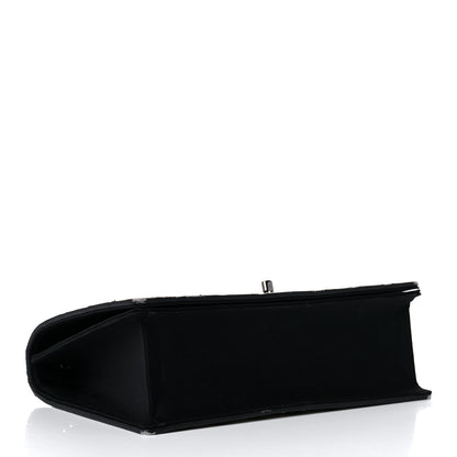 Chanel Grosgrain Chevron Quilted Couture Flap Black Gold 4 of 18