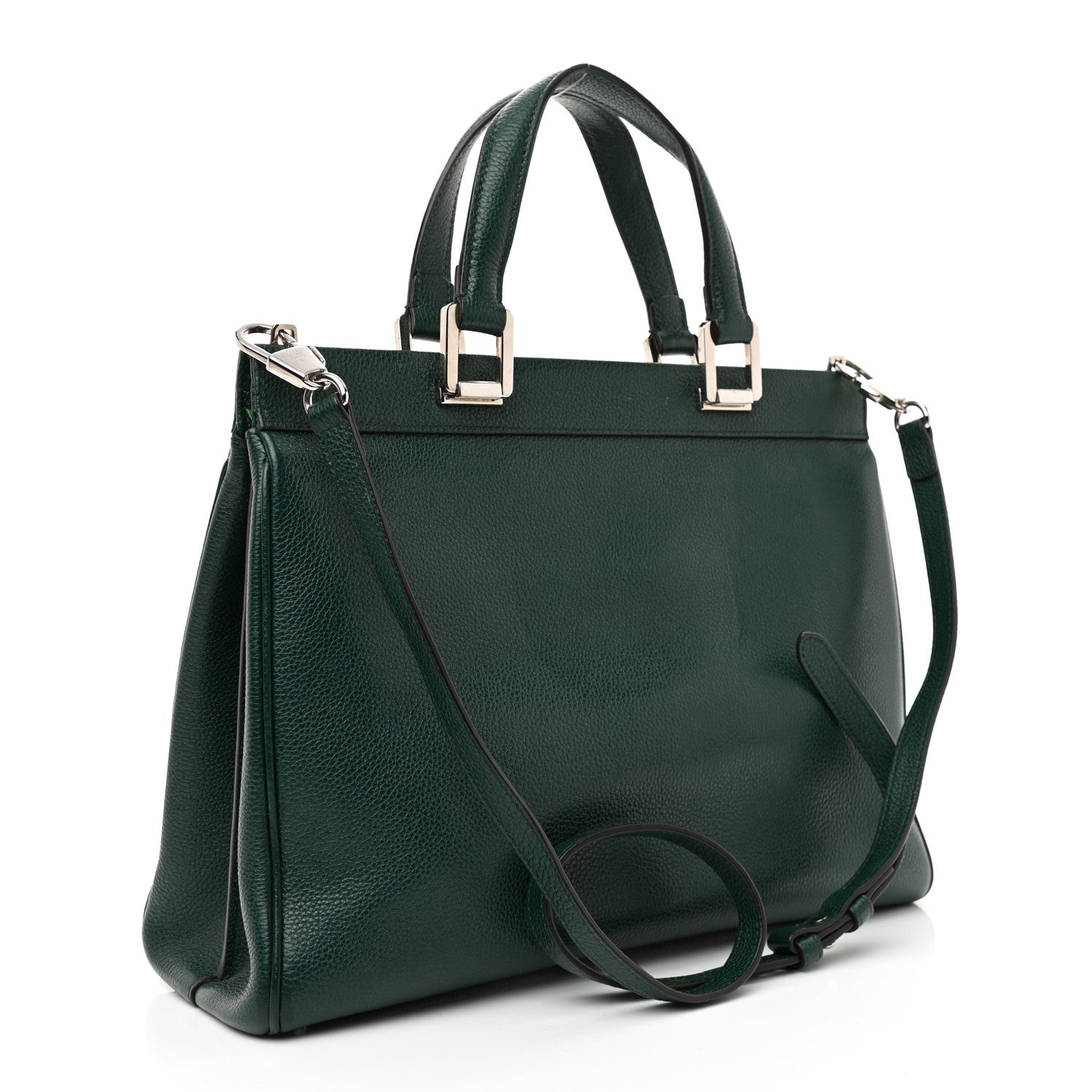 Gucci Grainy Calfskin Medium Zumi Top Handle Bag Vintage Green 3 of 11