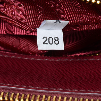 Prada Saffiano Lux Mini Double Zip Tote Cherry 8 of 11