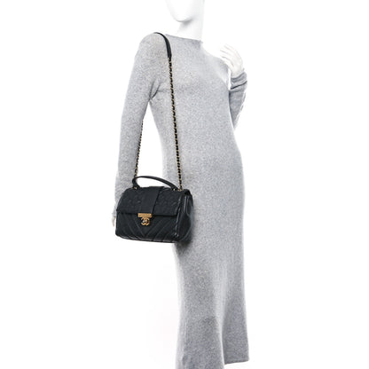 Chanel Calfskin Quilted Chevron In The City Bag Black 2 of 11
