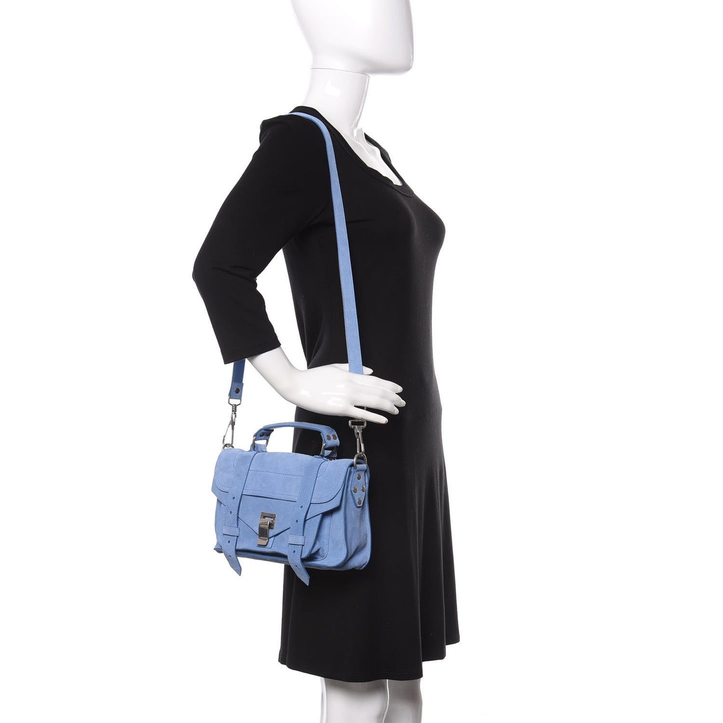 Suede Tiny PS1 Satchel Slate Blue