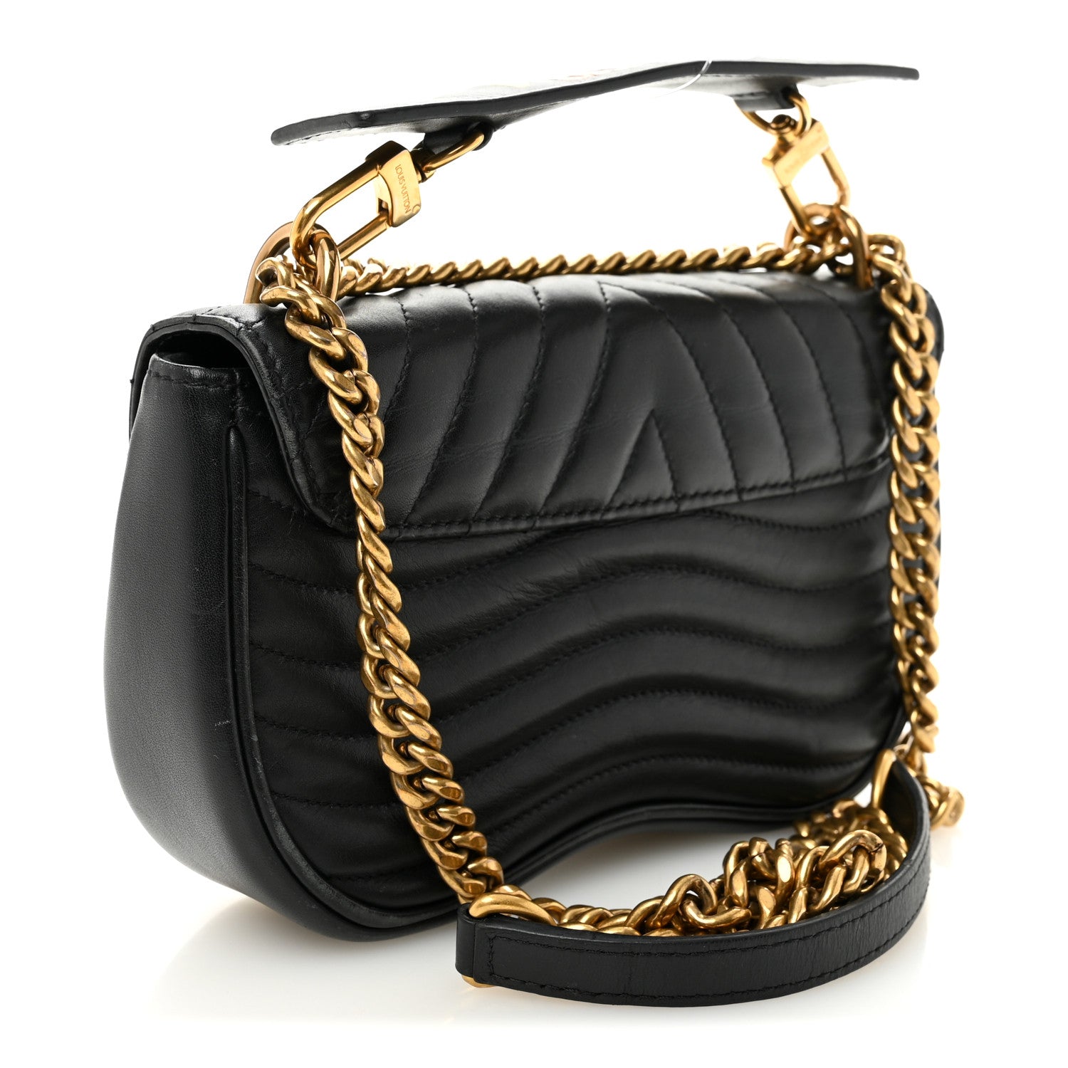 Louis Vuitton Calfskin New Wave Chain MM Black 3 of 9