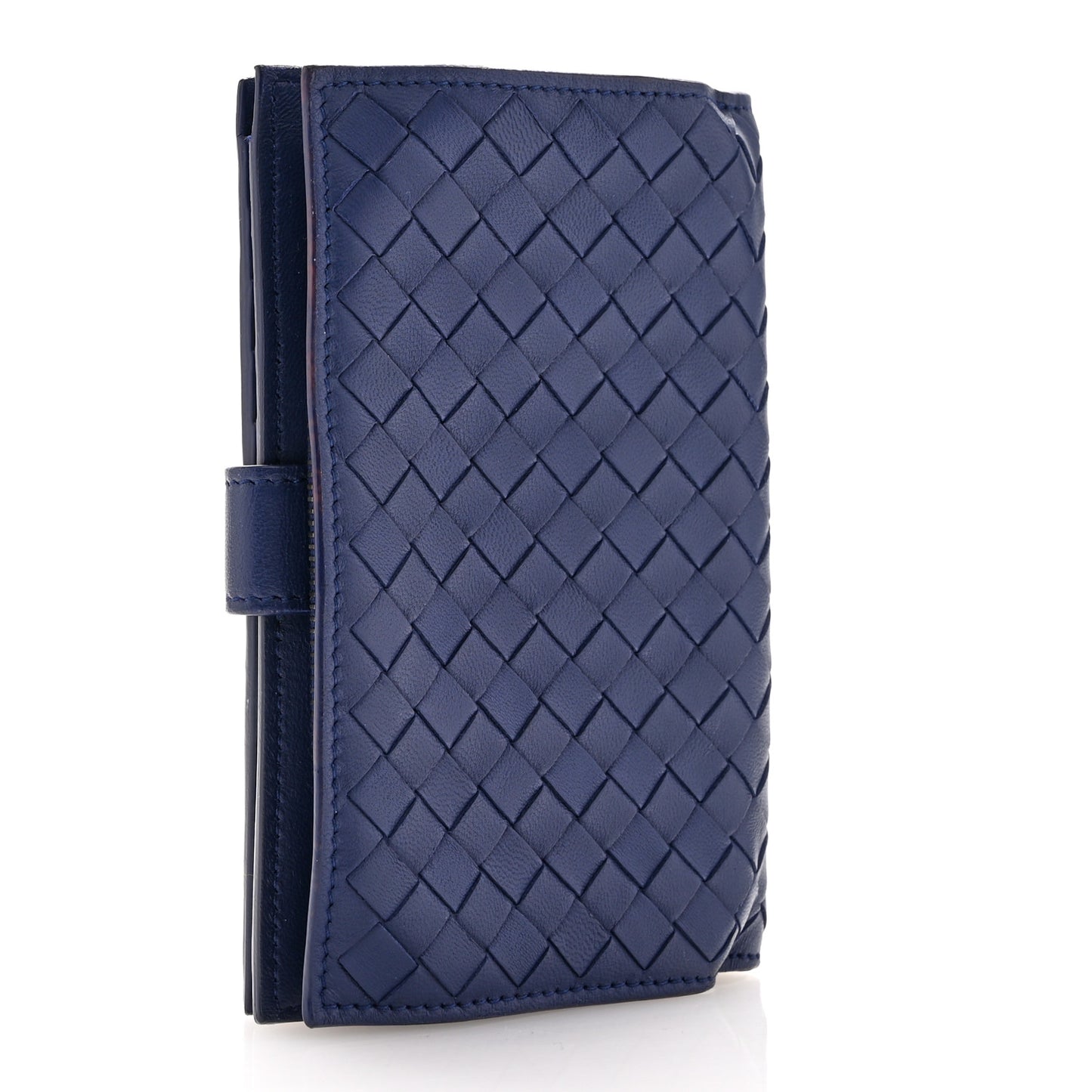 Nappa Intrecciato Continental Wallet Baltic Blue